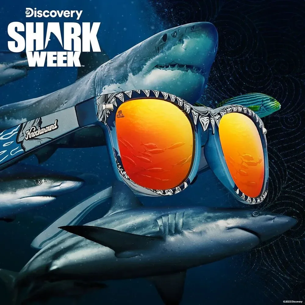 Knockaround X Discovery SHARK WEEK 2022 Fort Knocks Polarized Premium Sunglasses